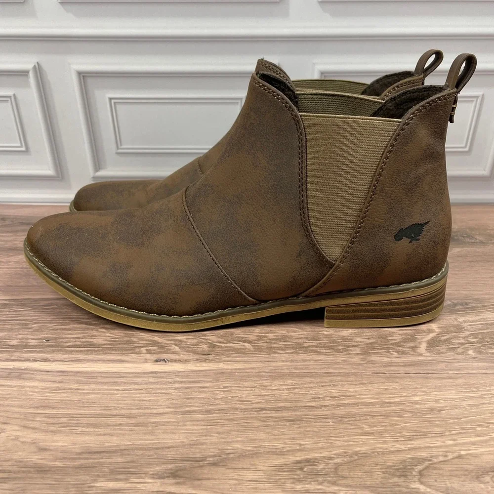 Rocket‎ Dog Chelsea Boots Womens Brown Distressed Pull On Ankle C429 Size 11